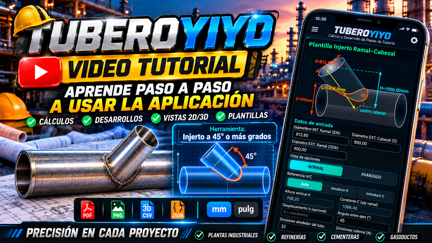 Tutorial: Injerto 45° o más grados "pulg"
